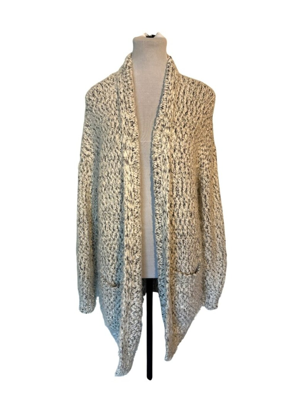 BP Open Front Fuzzy Cardigan Sweater With Pockets L